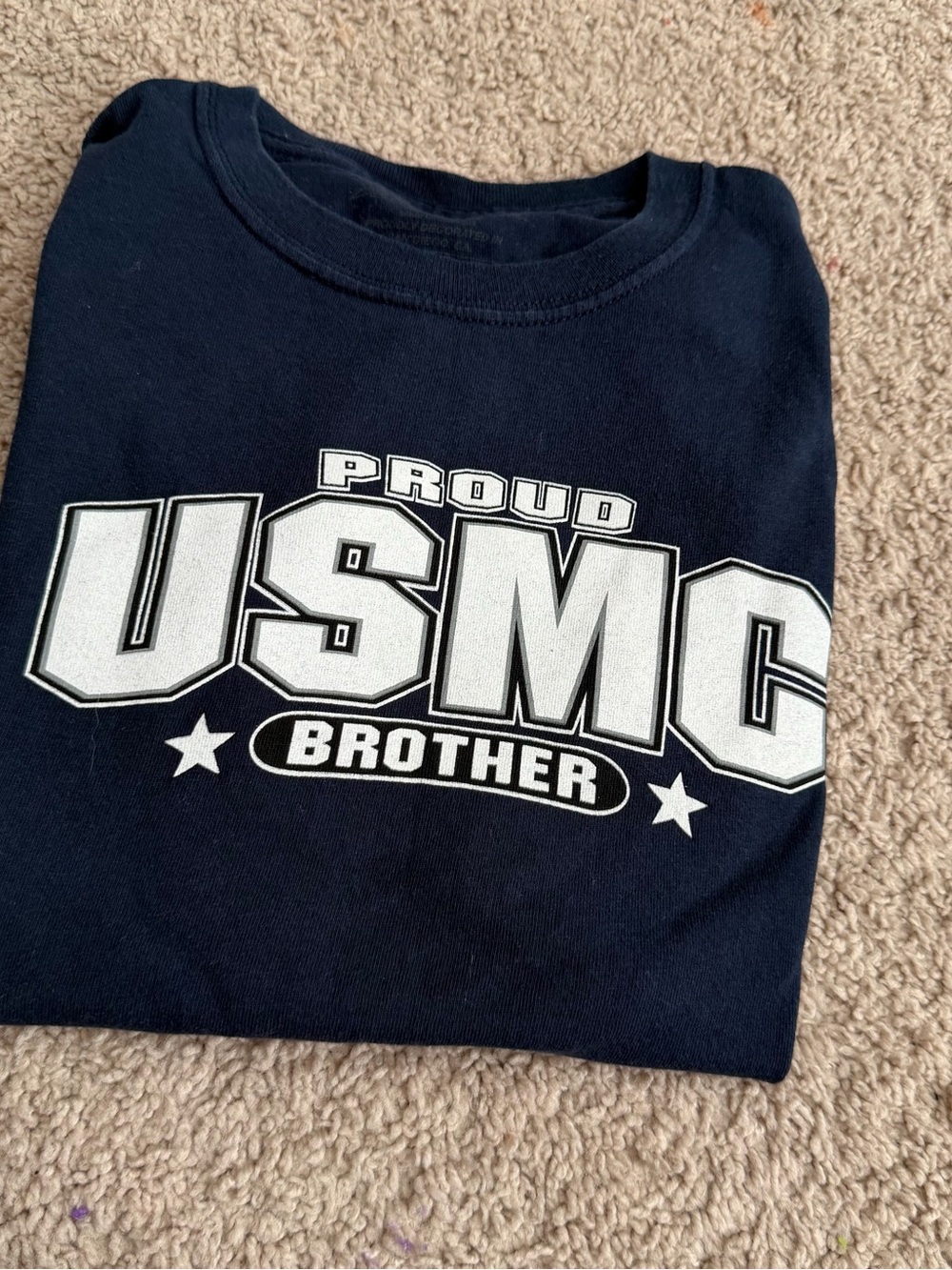 Proud USMC Brother Navy Graphic Tee - Kids